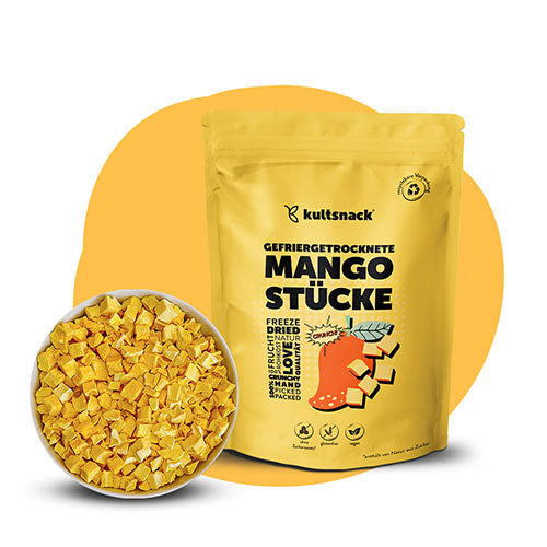 Gefriergetrocknete-Mango-Stuecke