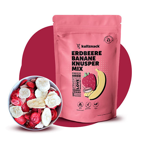 Aardbei-banaan crunchy mix